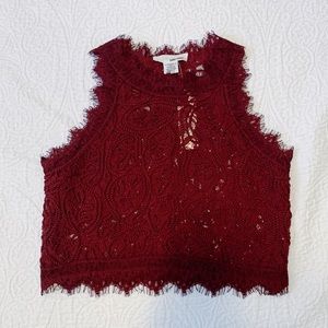 Sans Souci lace and rope crop tank